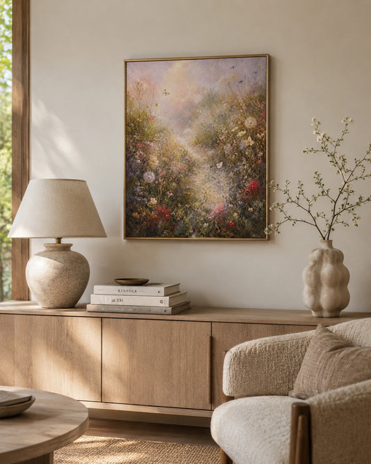 Wildflower Morning Path Canvas Wall Art