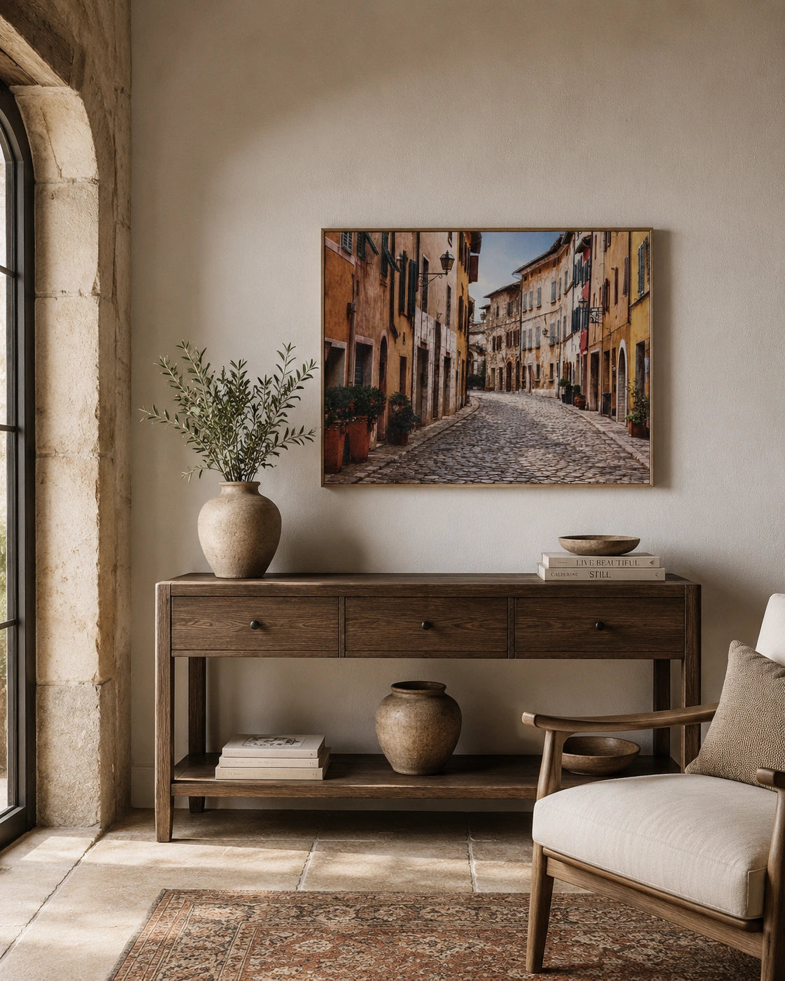 Old Town Lane Canvas Wall Art