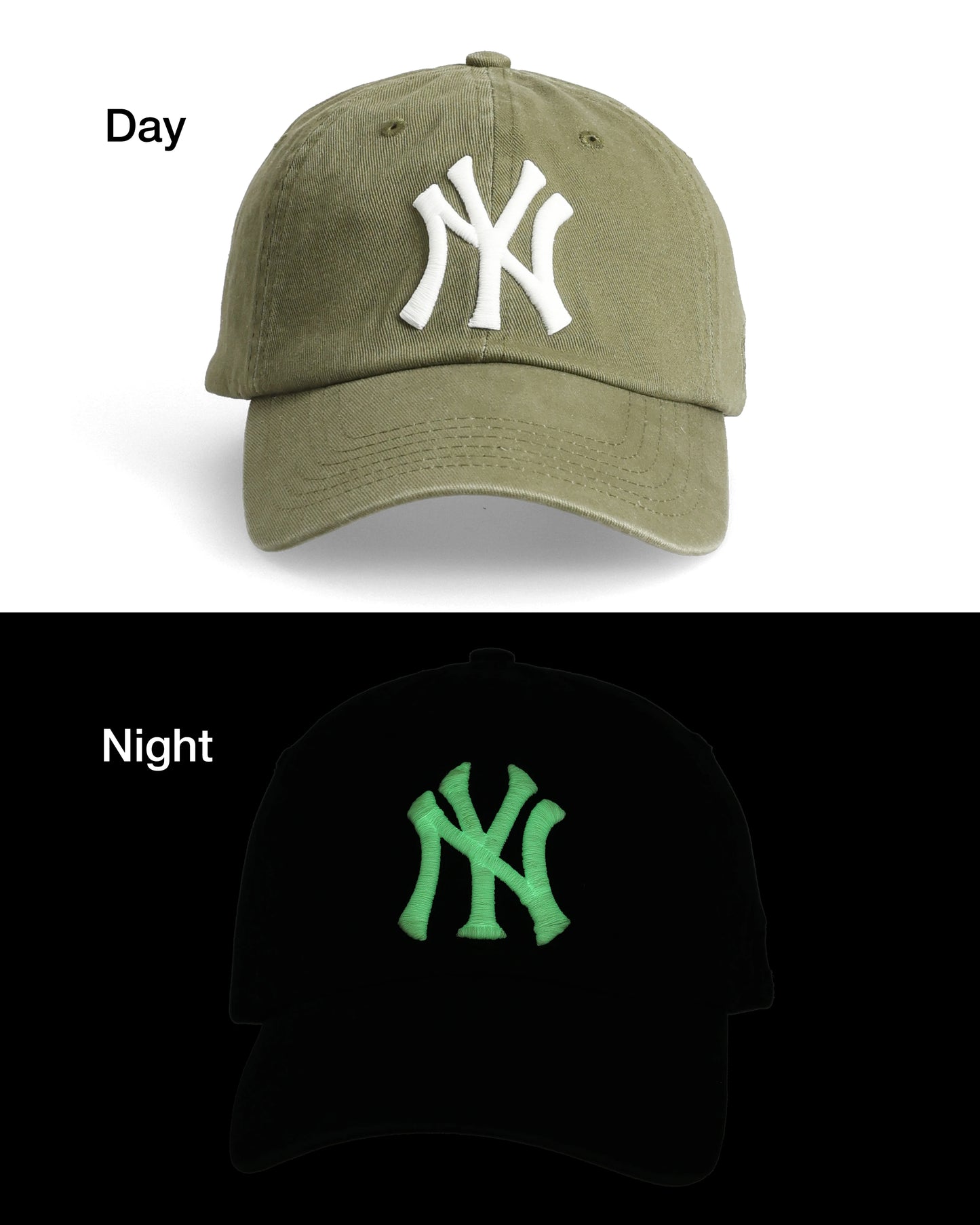 NY Glow in the Dark Dad Cap // Olive