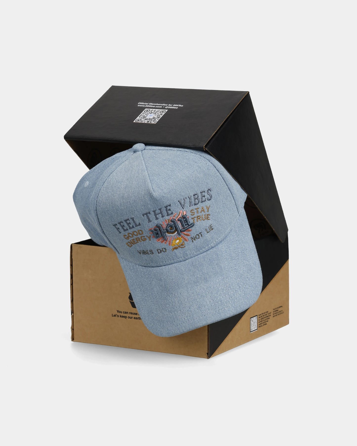 Feel the Vibes Denim Cap