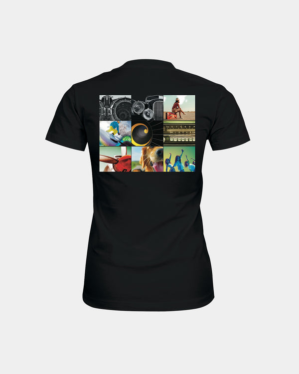 Grid Women's Black T-Shirt