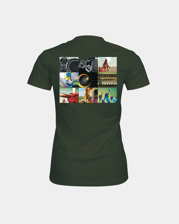 Grid Women's Olive T-Shirt