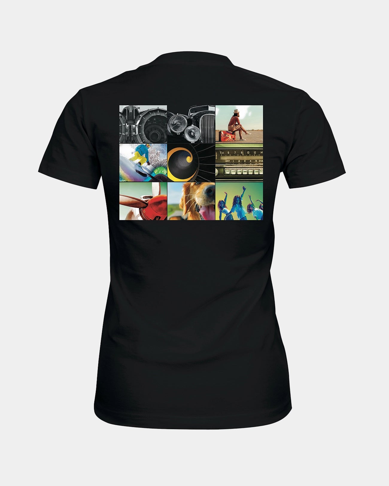 Grid Women's Black T-Shirt