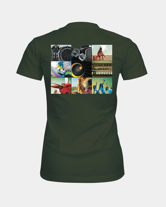 Grid Women's Olive T-Shirt