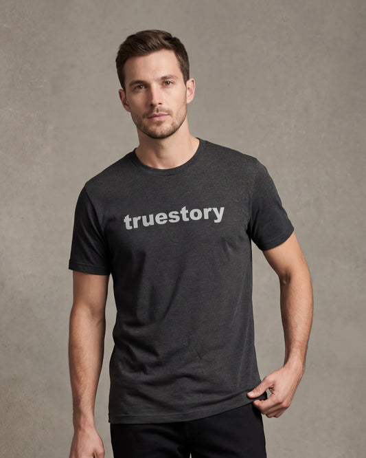 True Story Men’s T-Shirt - Charcoal Melange