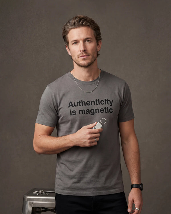Authenticity Is Magnetic Men’s T-Shirt - Asphalt