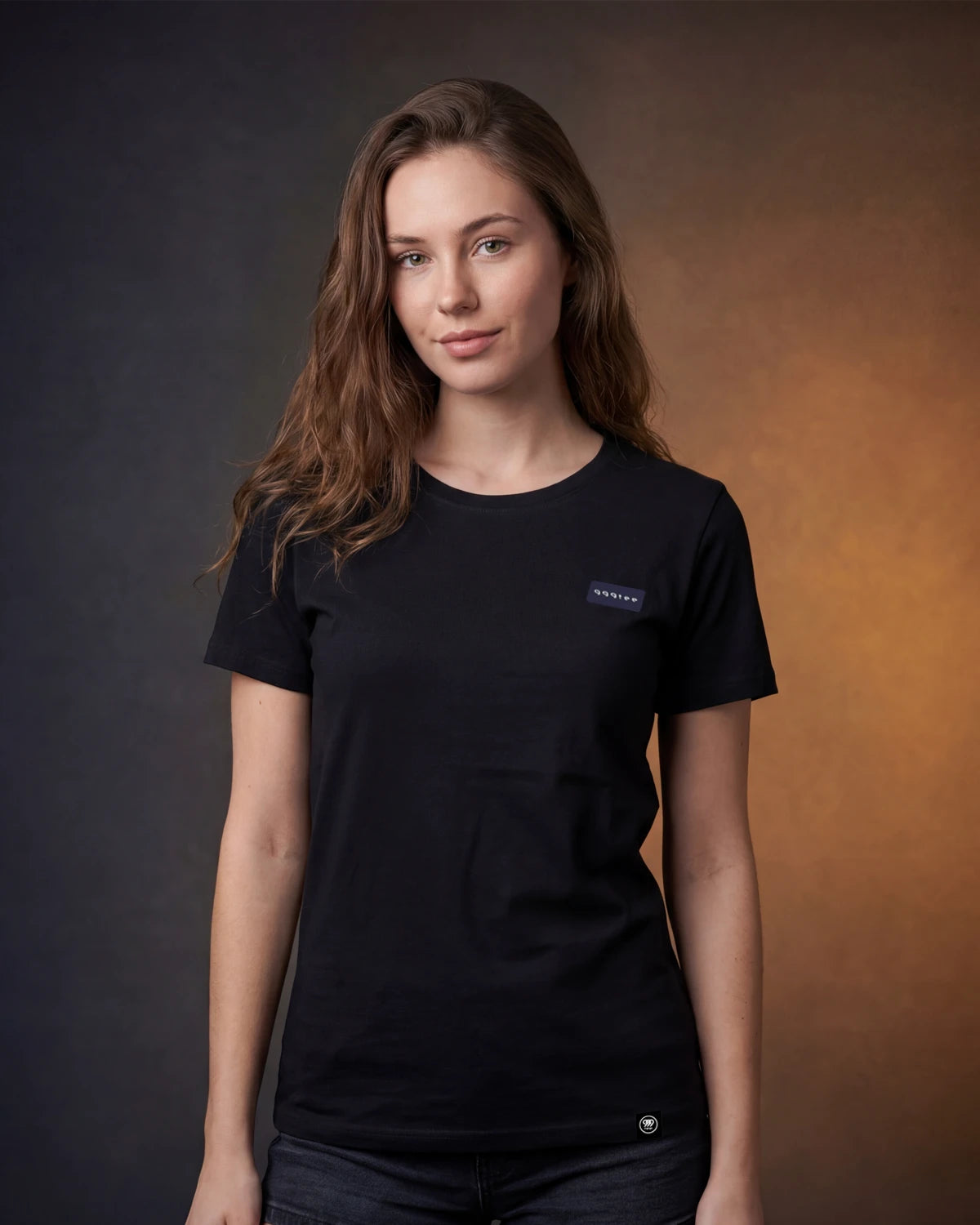 Grid Women's Black T-Shirt