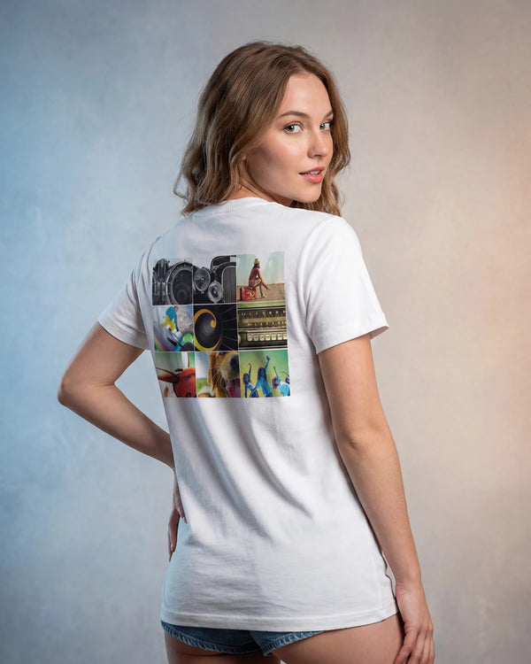 Grid Women's White T-Shirt