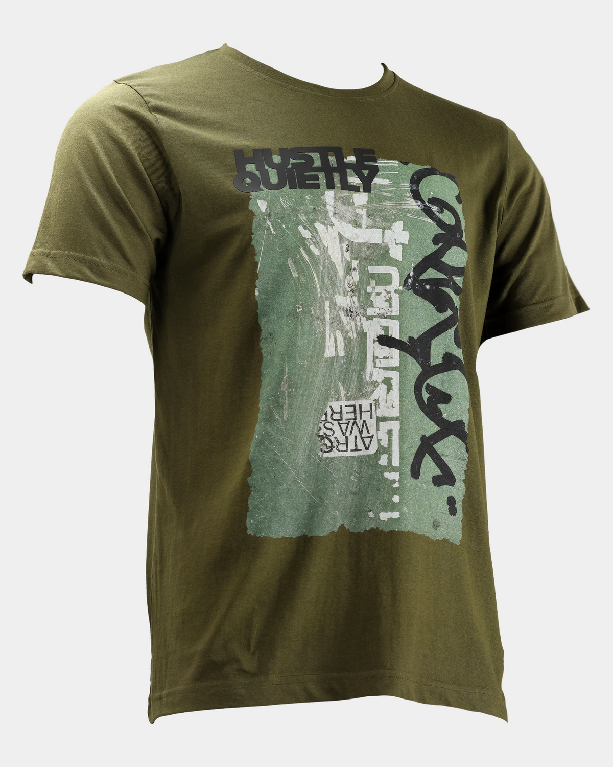 Hustle Quietly Men’s T-Shirt - Olive