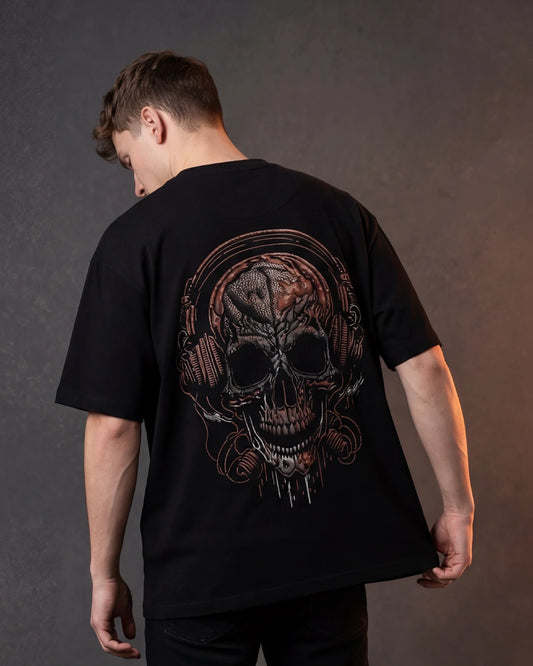 Headphone Skull Oversized T-shirt
