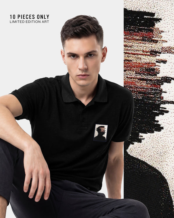 Glitch Silhouette Men’s Polo Shirt