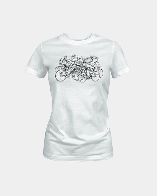 Cycling Women's White T-Shirt