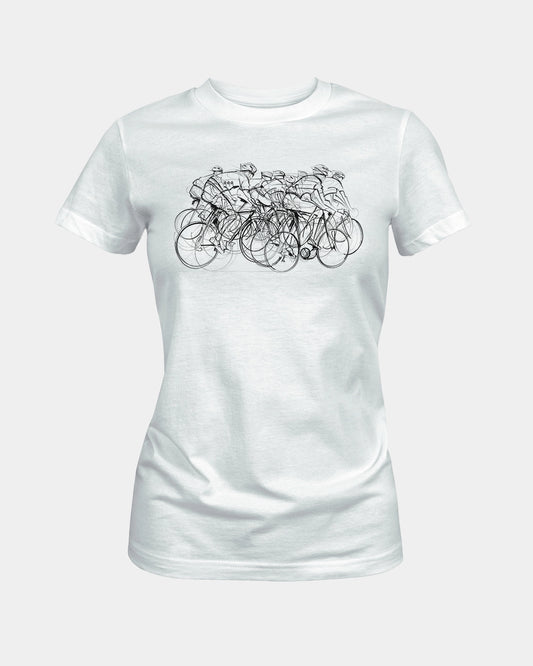 Cycling Women's White T-Shirt