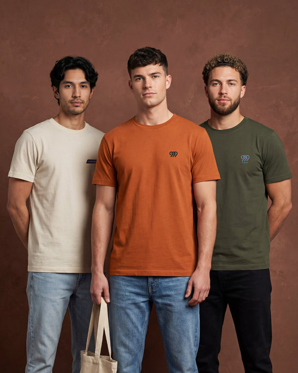 Men’s Earth Tones T-Shirt Pack - Natural Colors (Set of 3)
