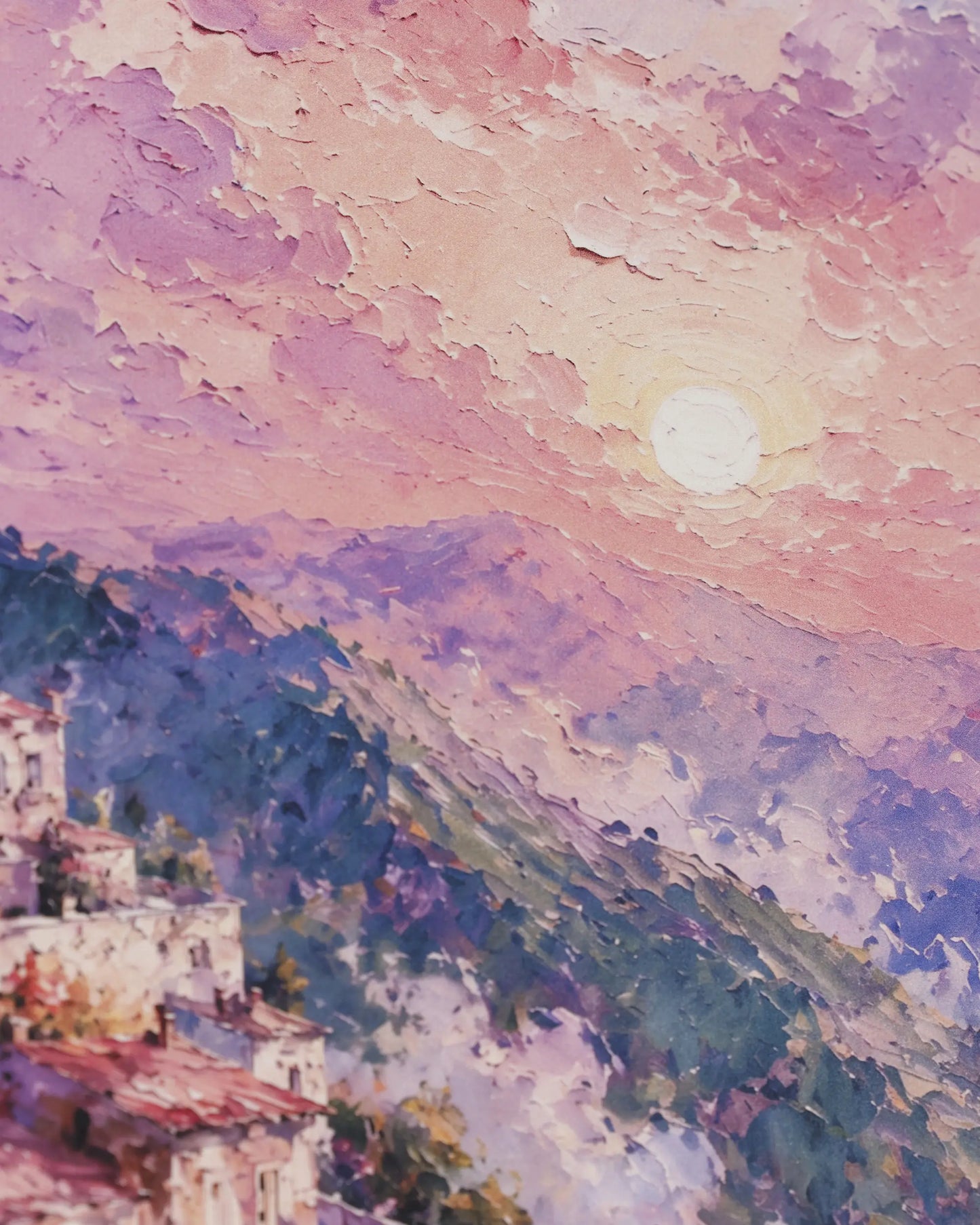 Sunset Hill Village Canvas Wall Art