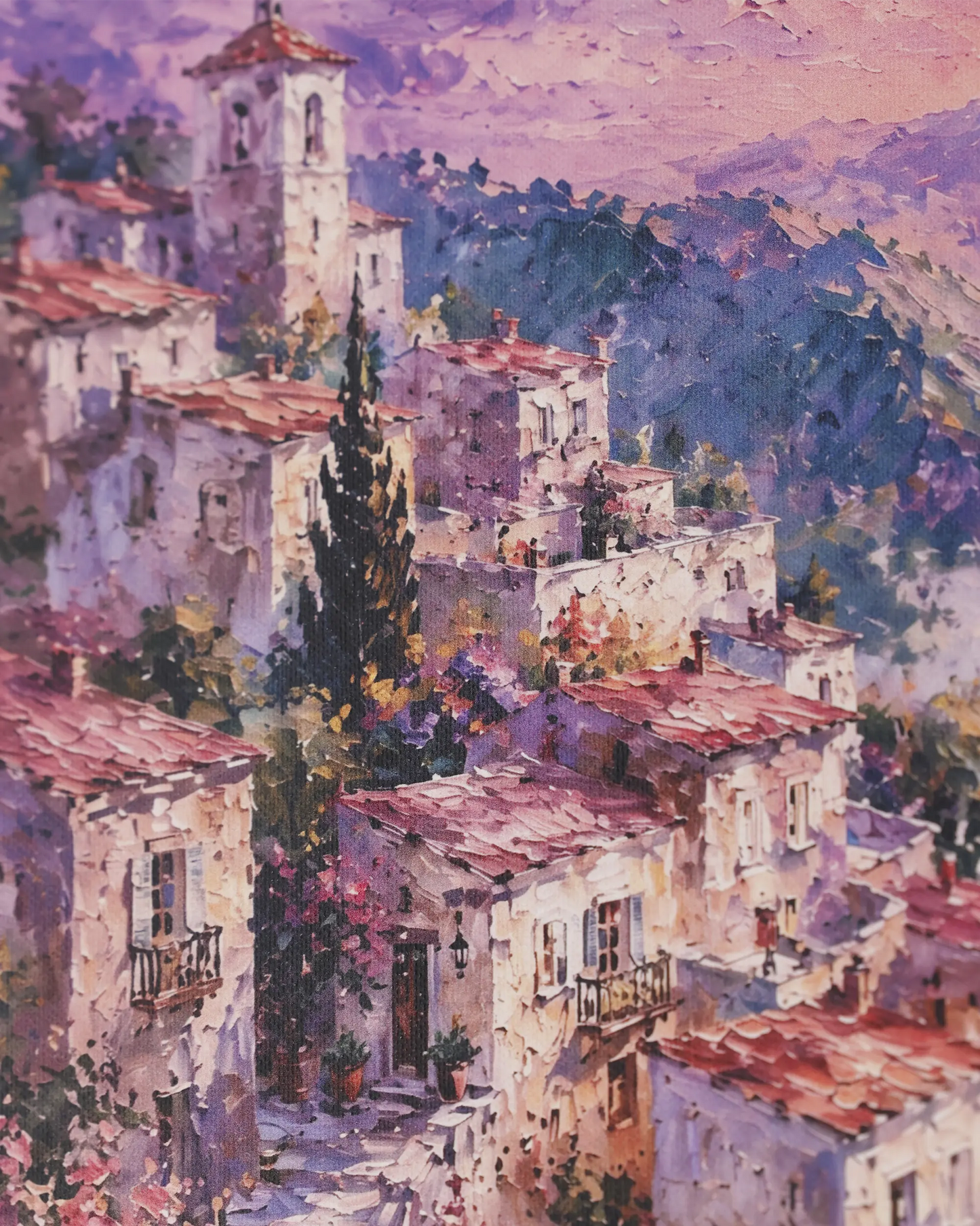 Sunset Hill Village Canvas Wall Art