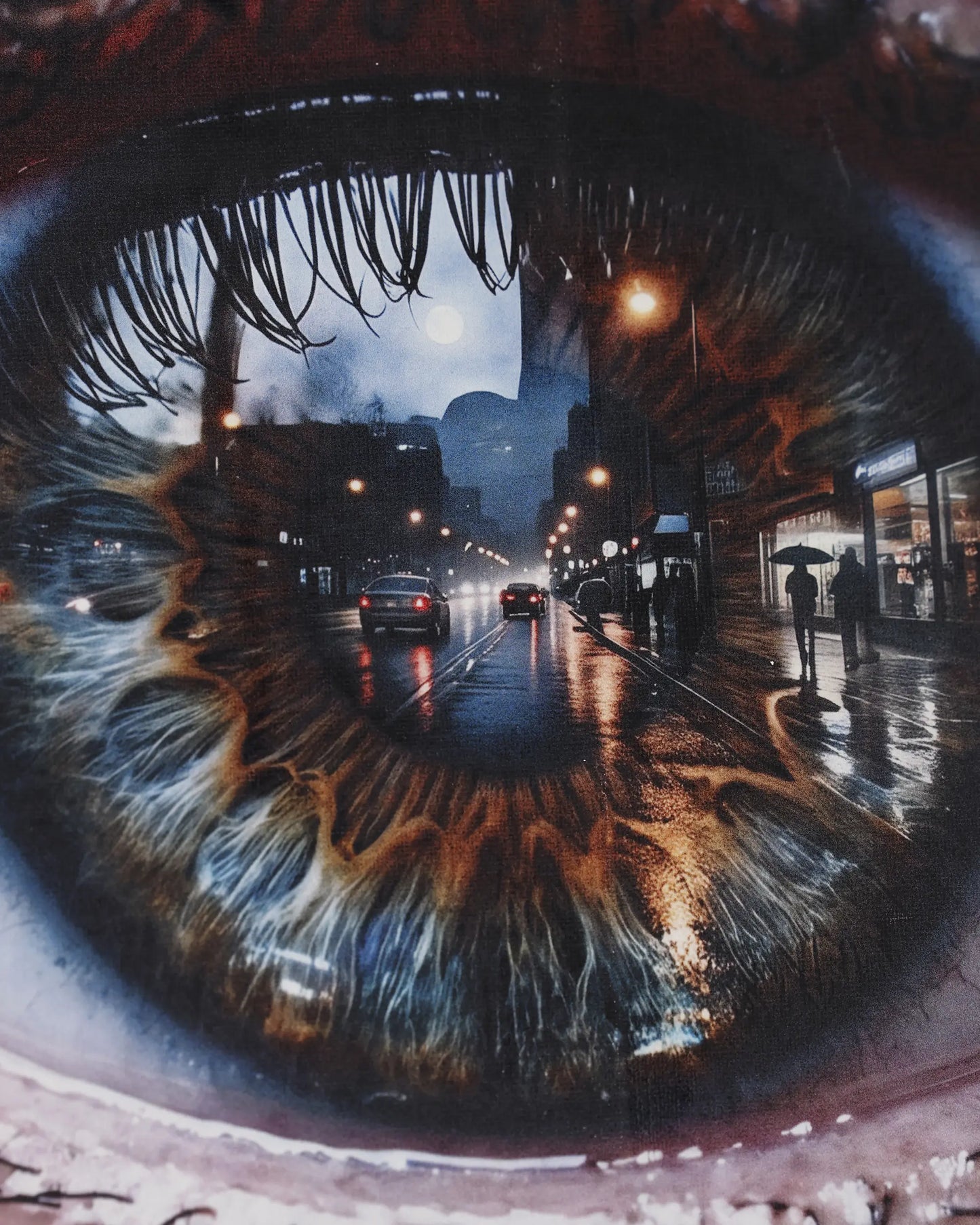 City in Her Eyes Canvas Wall Art