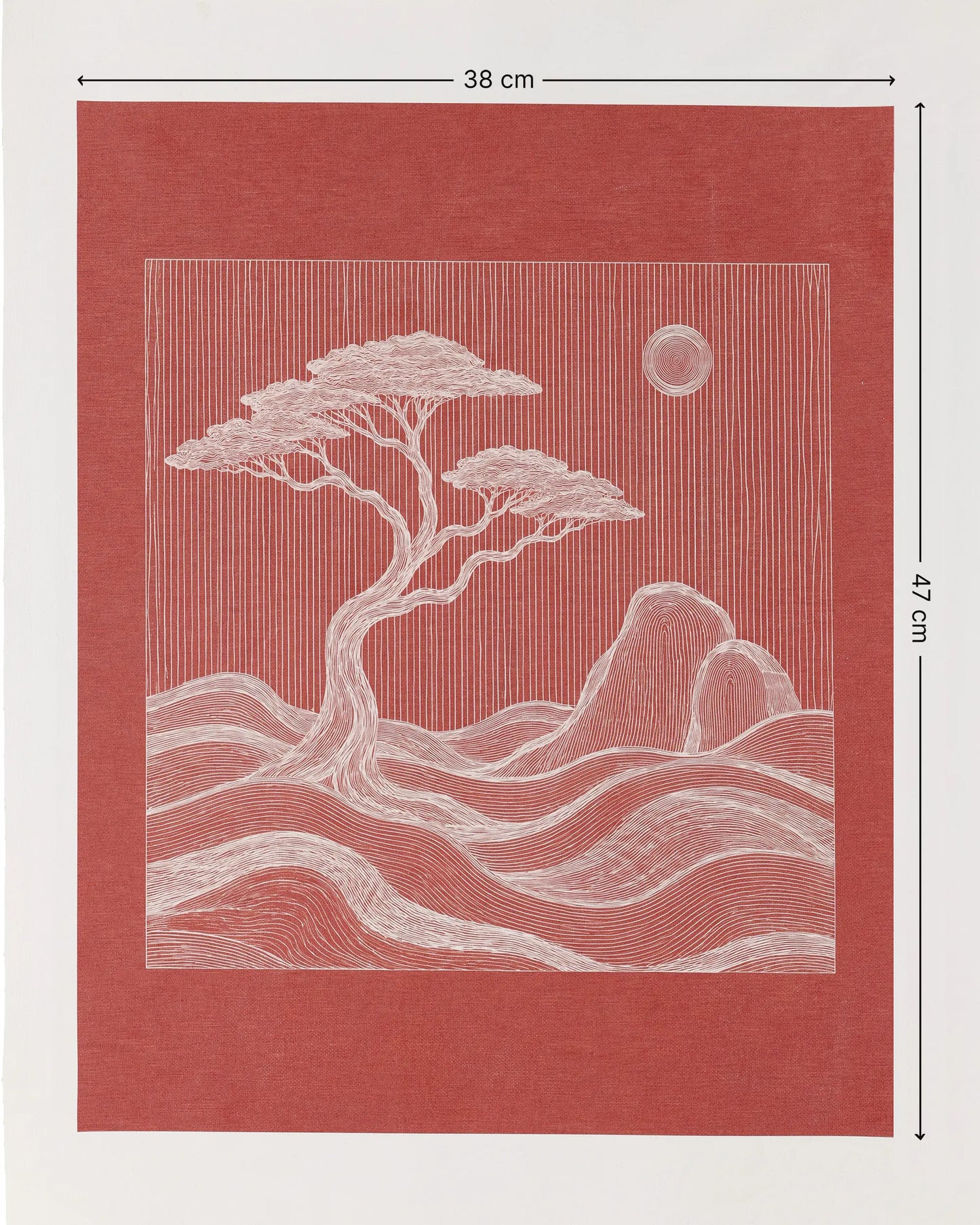 Terracotta Zen Tree Canvas Wall Art