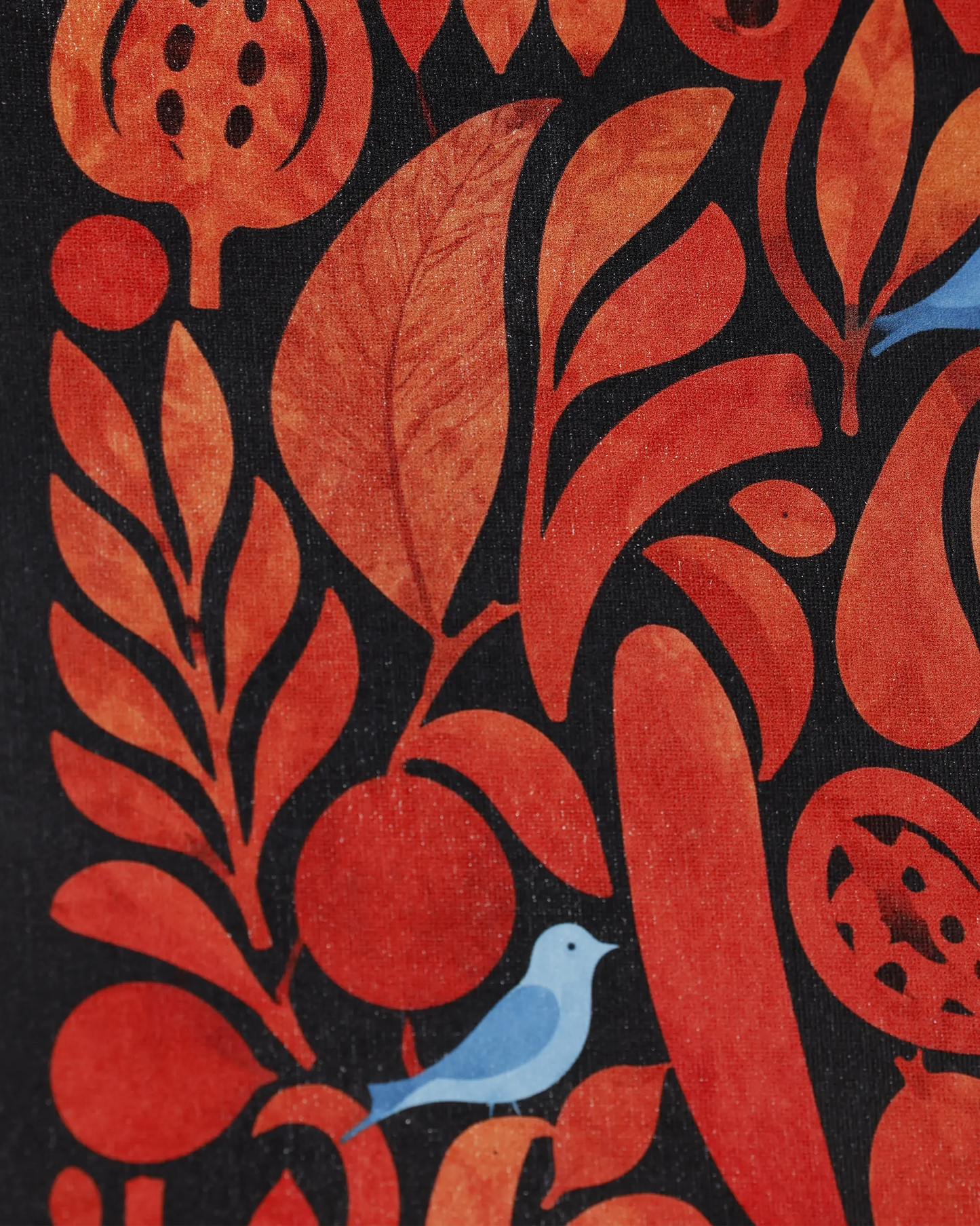 Red Folk Garden Canvas Wall Art