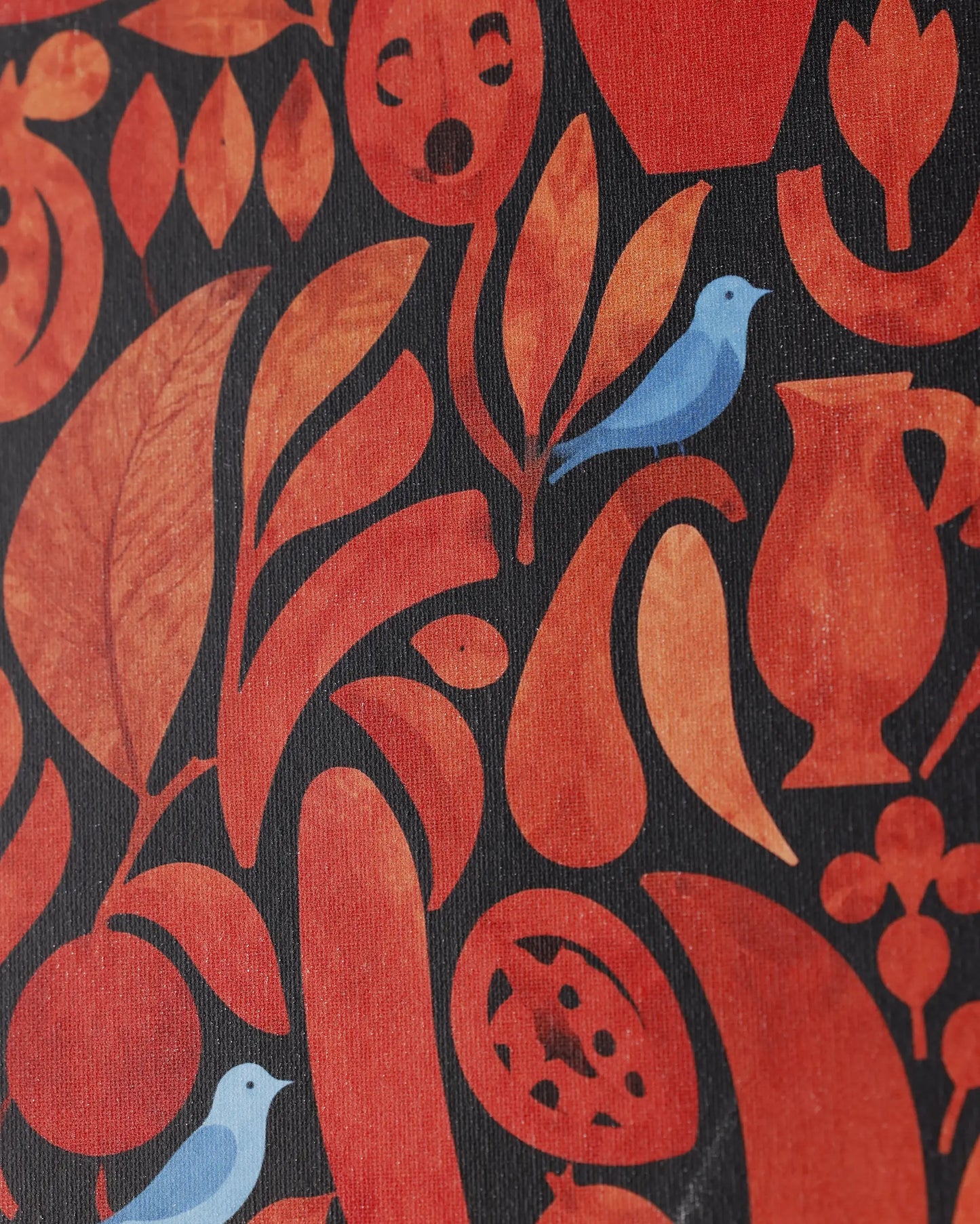 Red Folk Garden Canvas Wall Art