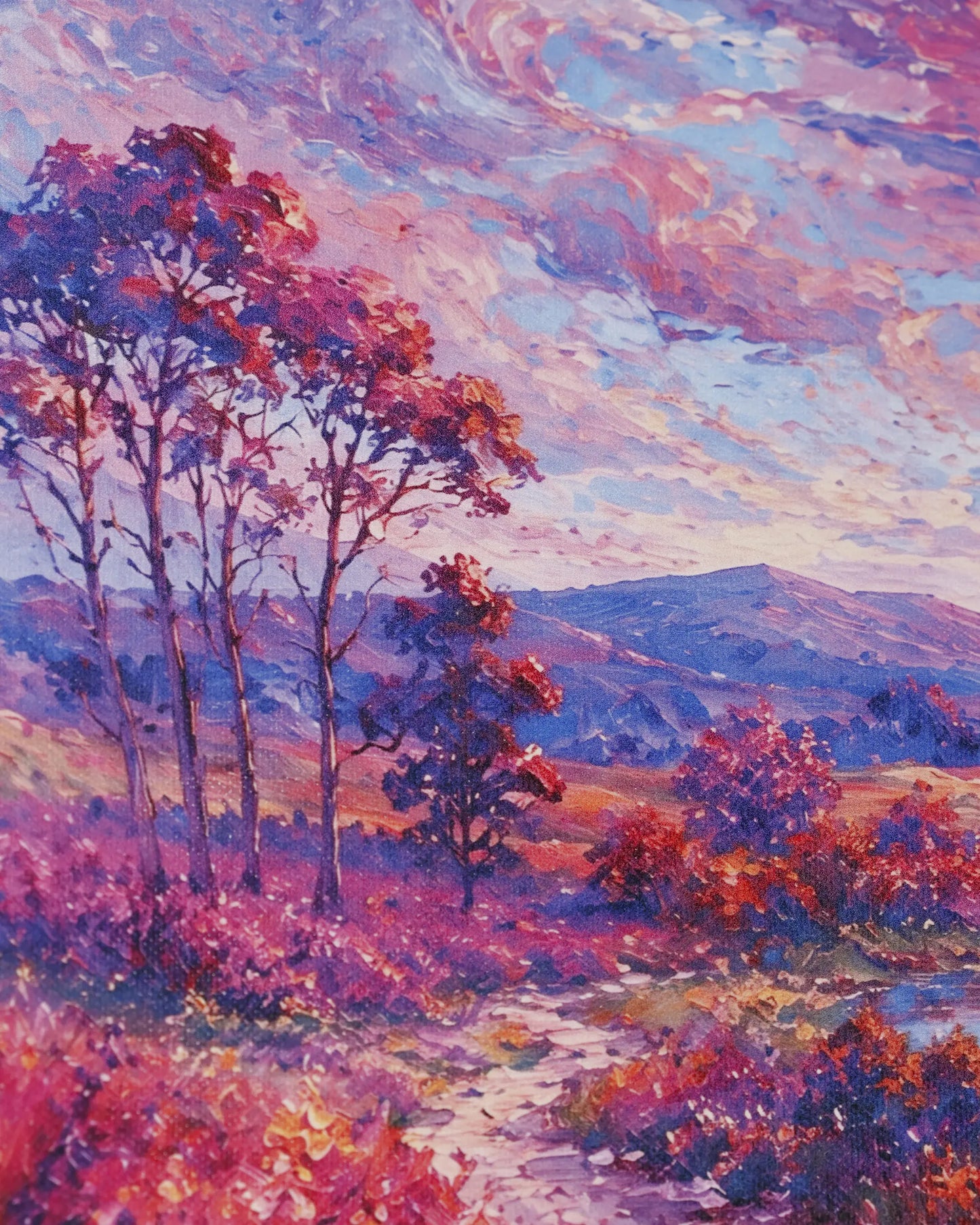 Blush Valley Lake Canvas Wall Art