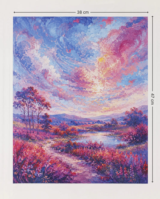 Blush Valley Lake Canvas Wall Art