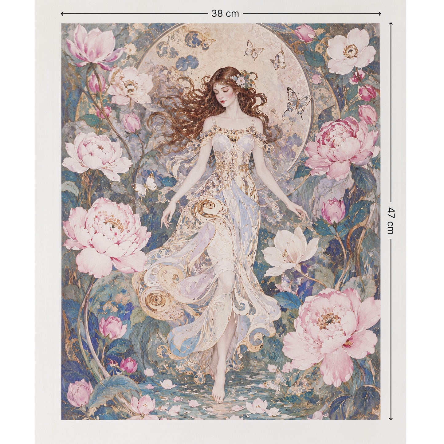 Celestial Peony Muse Canvas Wall Art