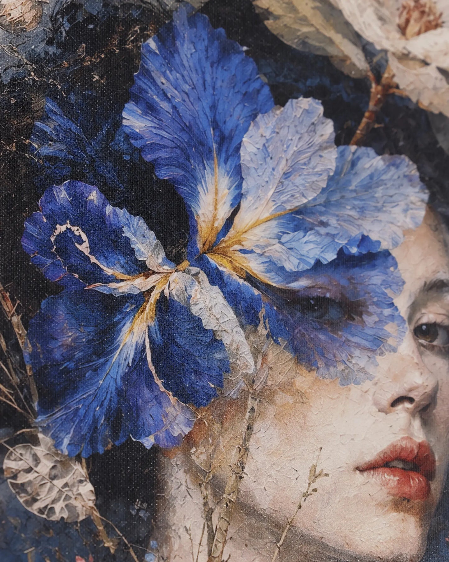 Blue Iris Muse Canvas Wall Art