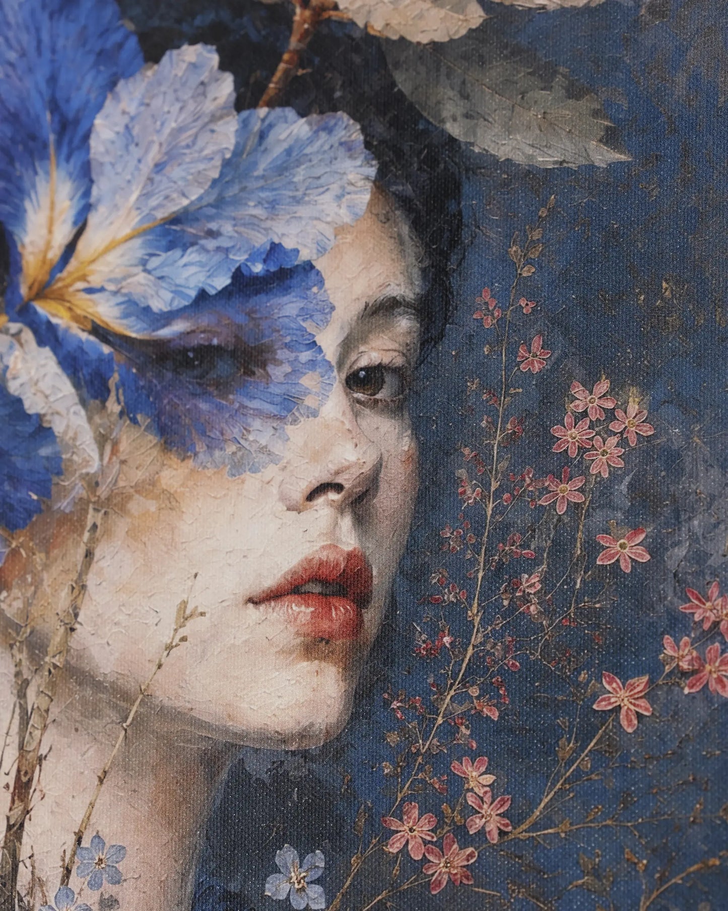 Blue Iris Muse Canvas Wall Art