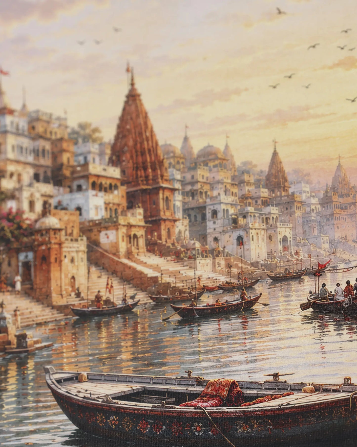 Morning at the Ghats Canvas Wall Art