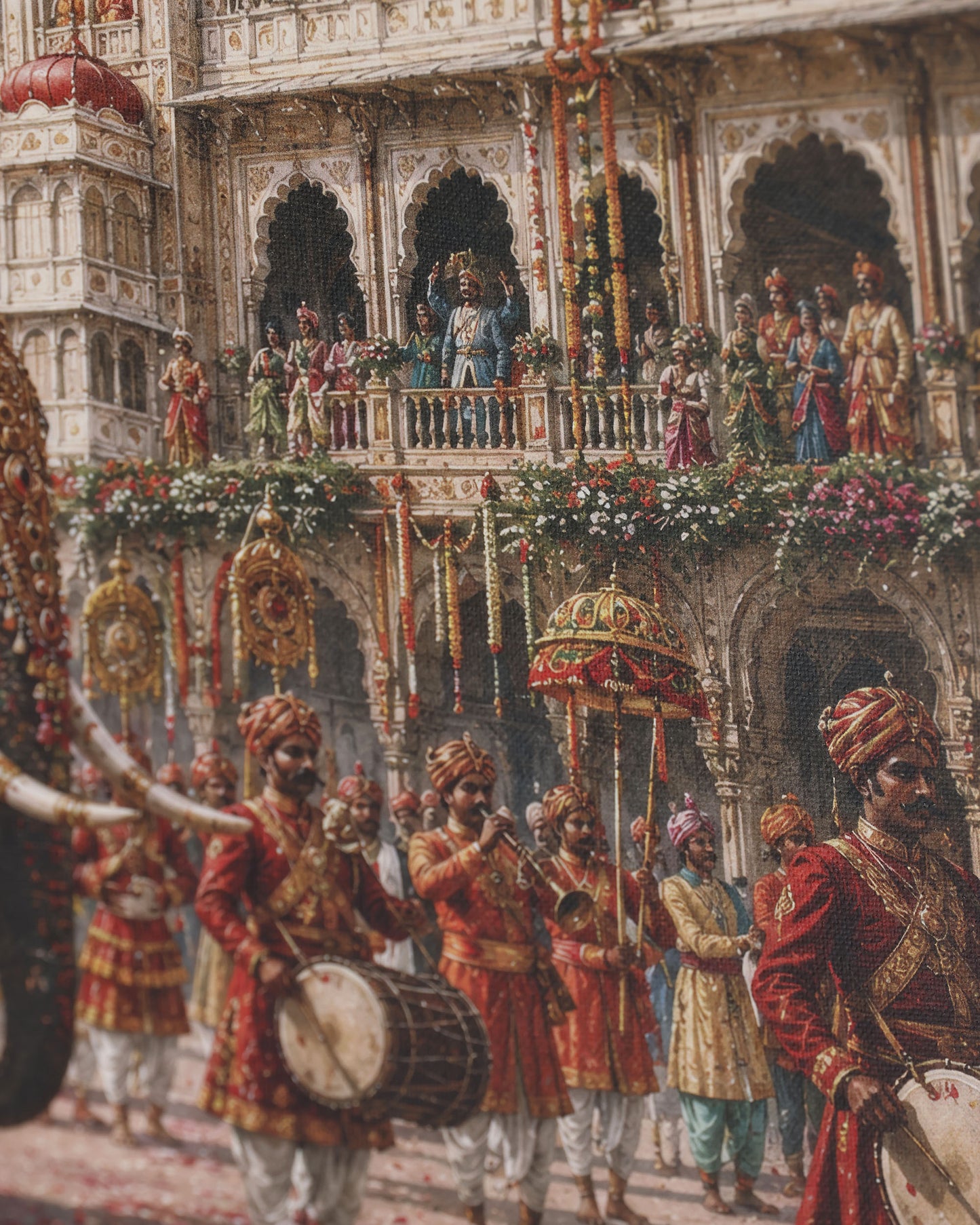 Royal Elephant Procession Canvas Walll Art