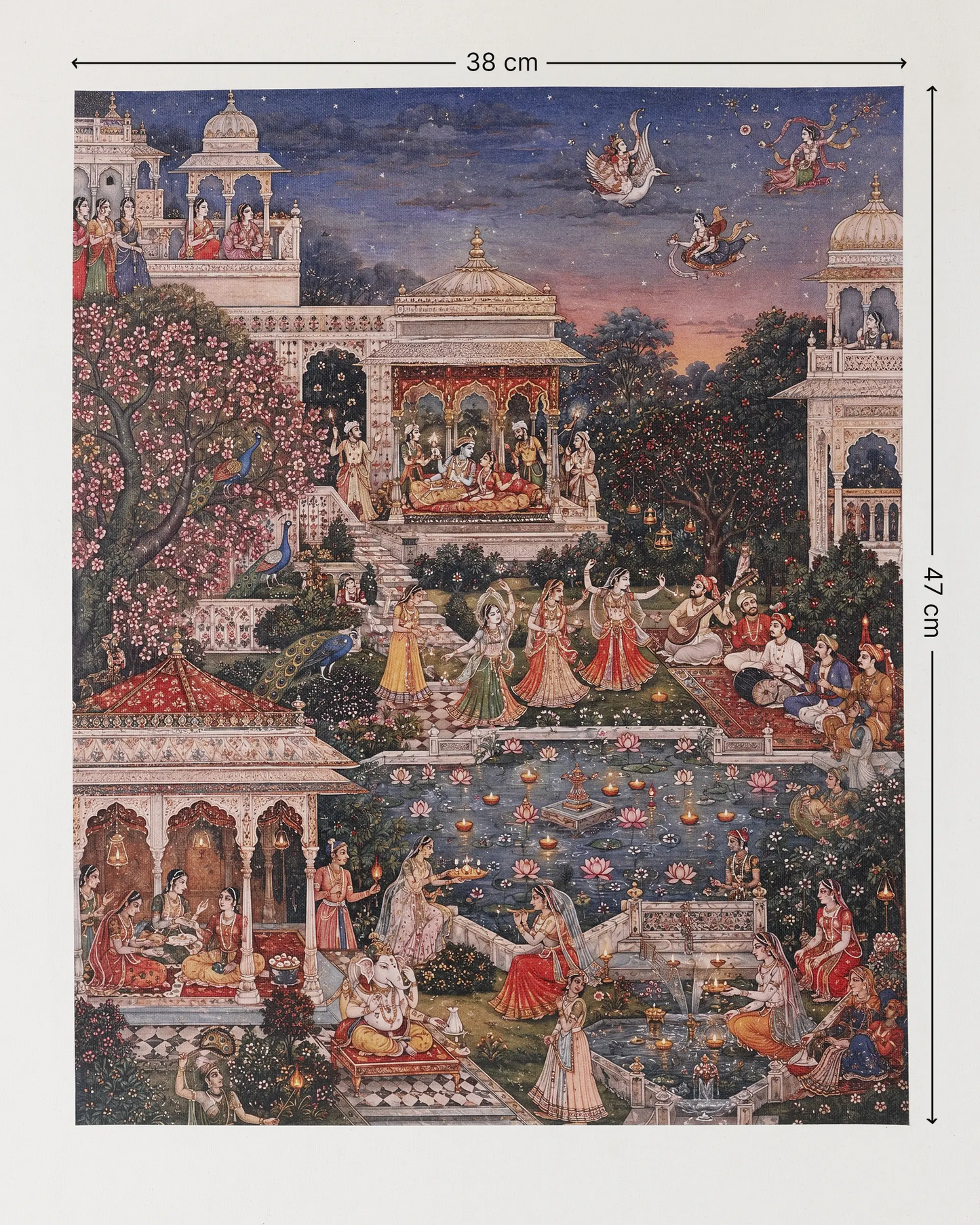 Moonlit Raas Garden Canvas Wall Art