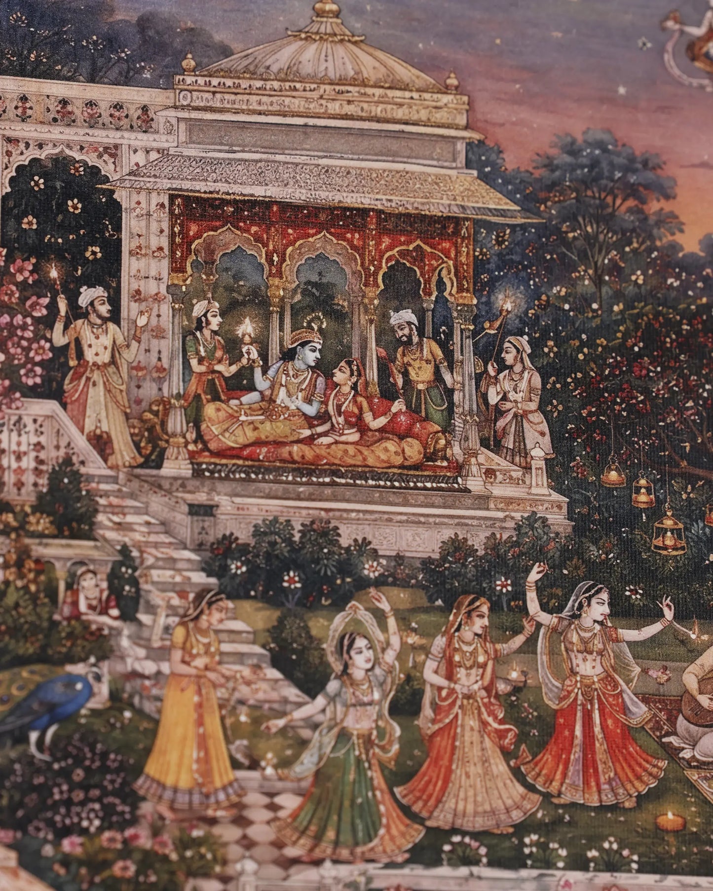 Moonlit Raas Garden Canvas Wall Art