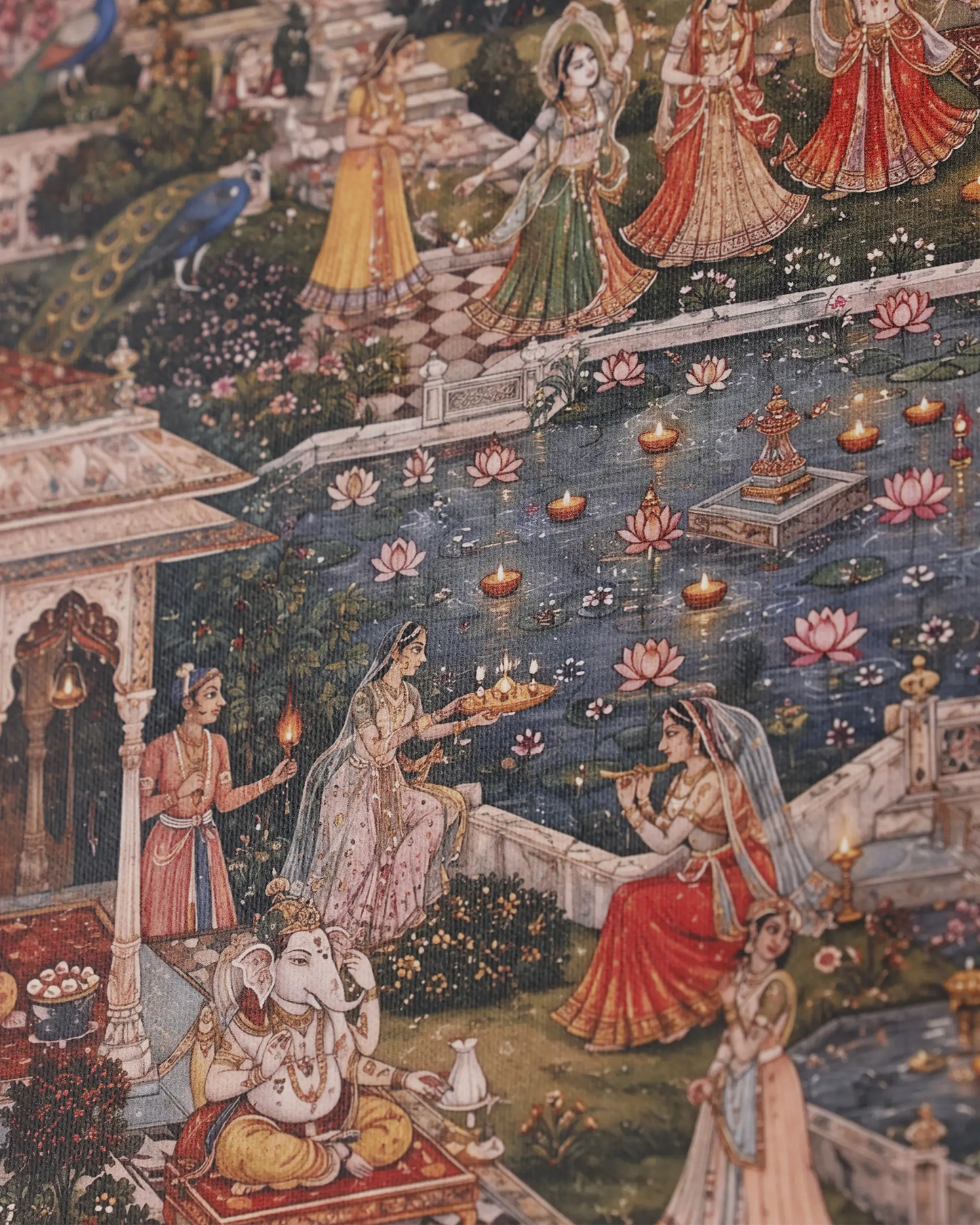 Moonlit Raas Garden Canvas Wall Art
