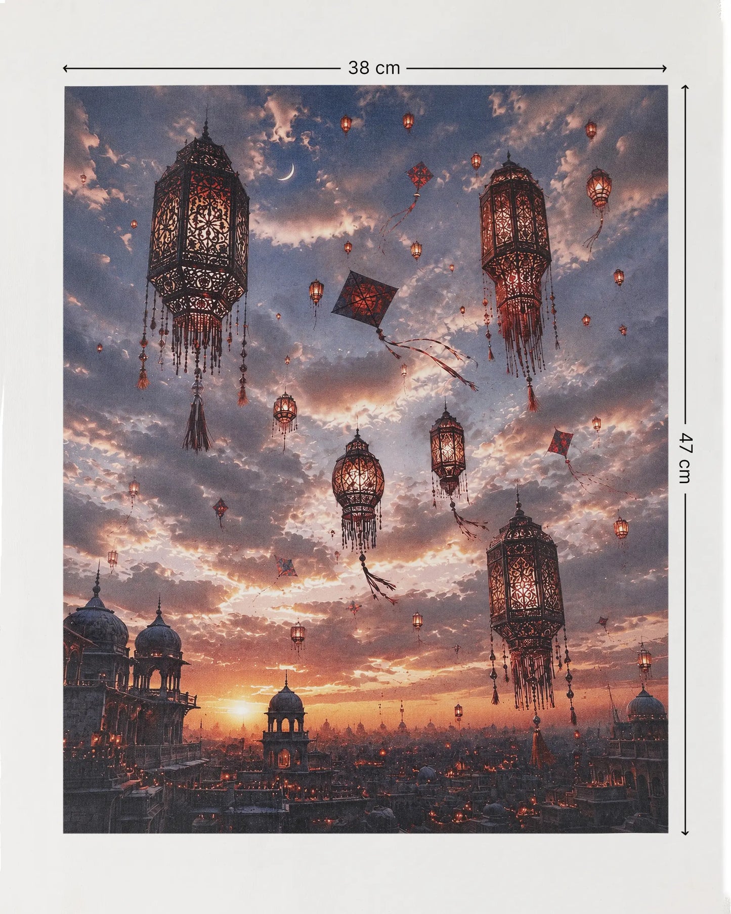 Lanterns Over the City Canvas Wall Art