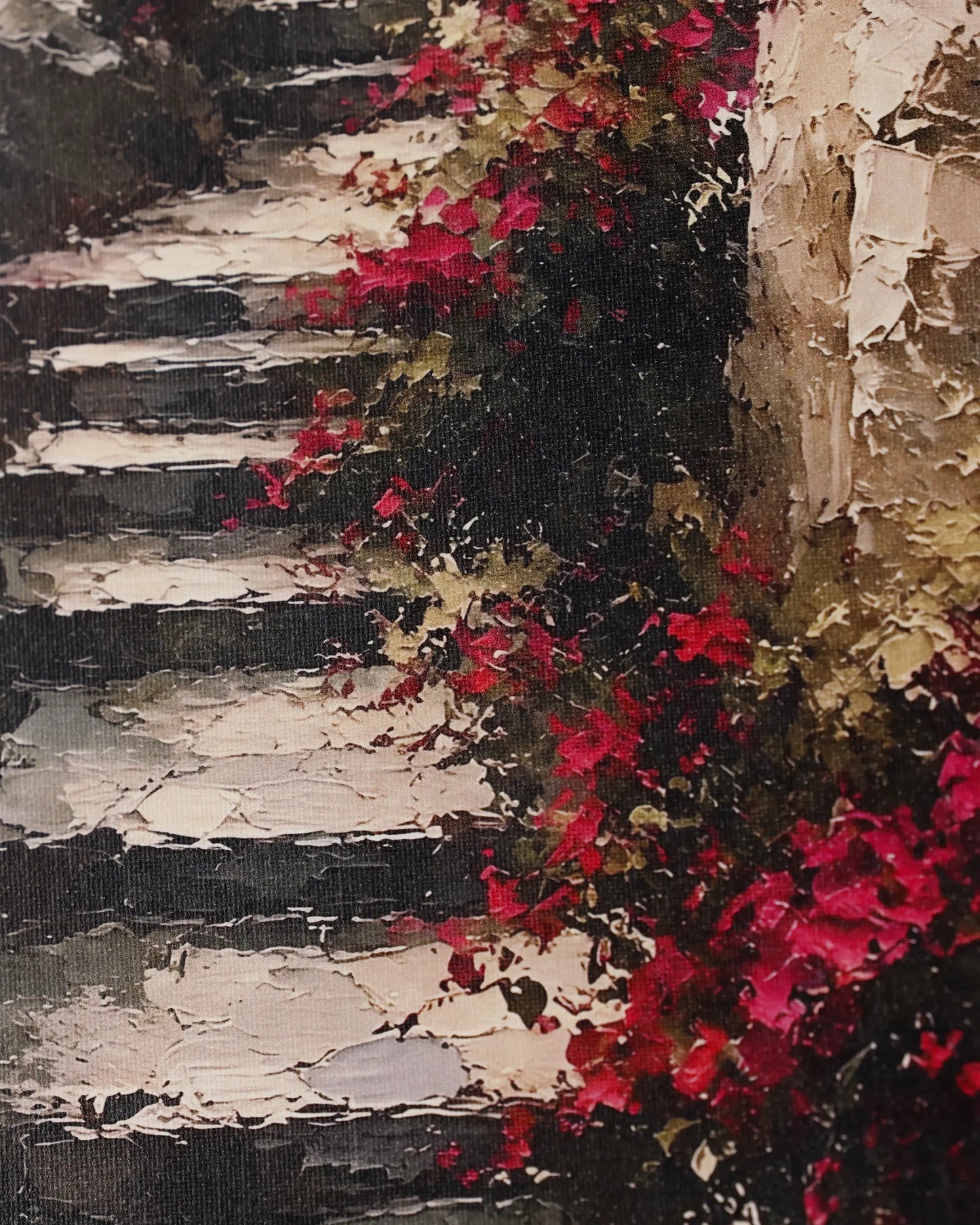 Bougainvillea Steps Canvas Wall Art