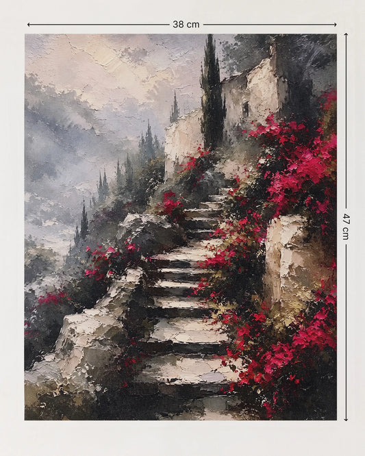 Bougainvillea Steps Canvas Wall Art