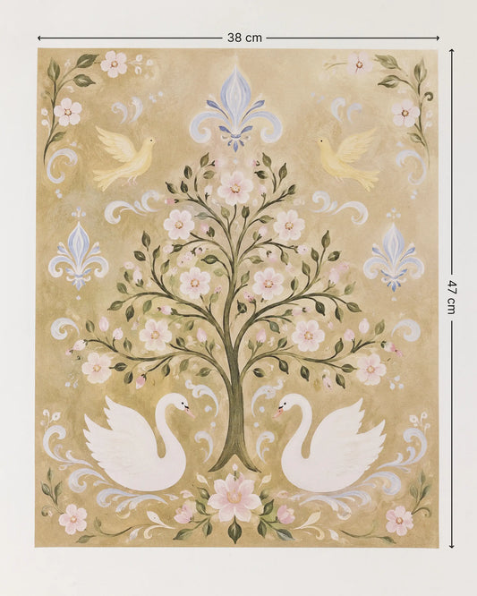 Swan Blossom Tree Canvas Wall Art