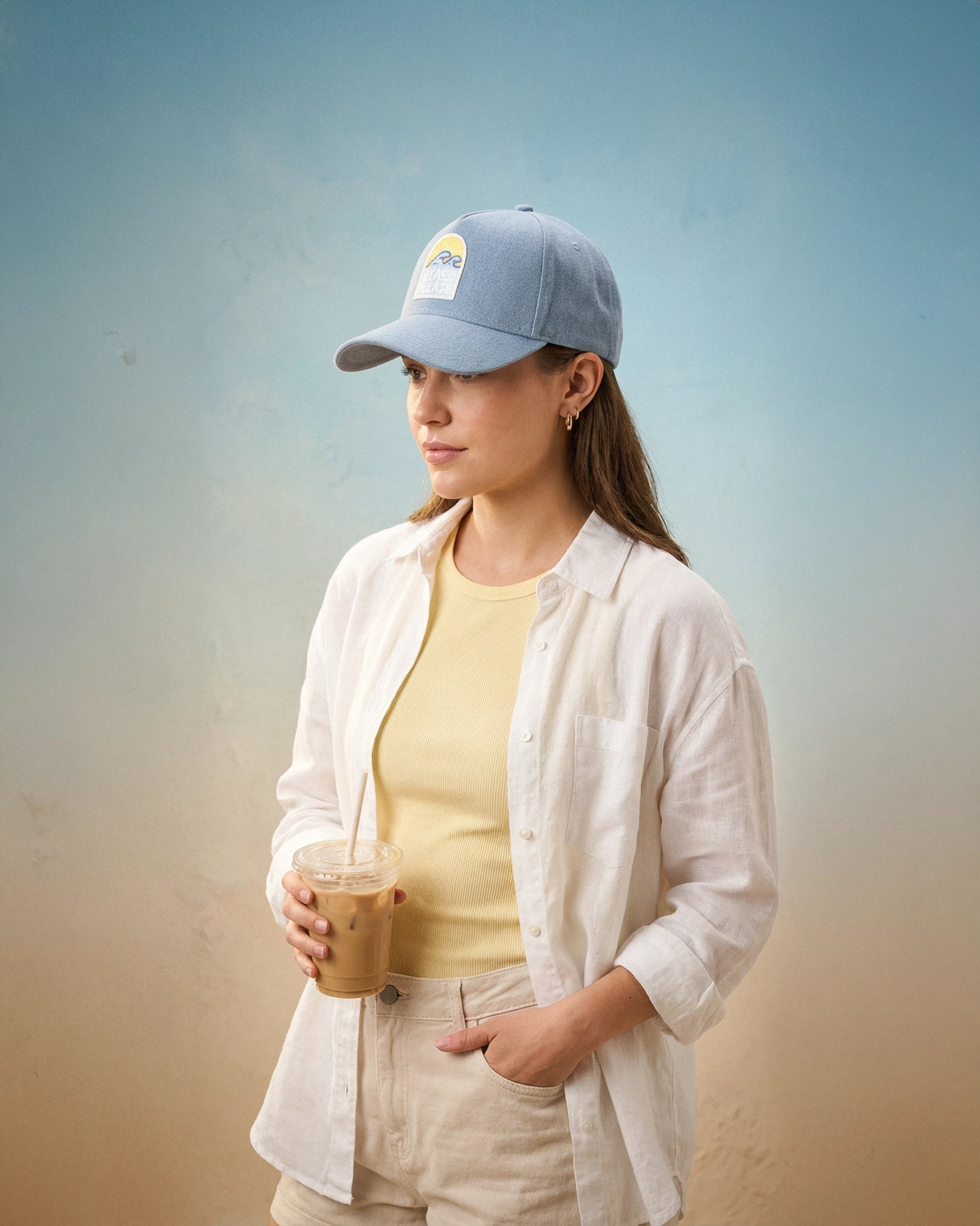 Beach Please Denim Cap