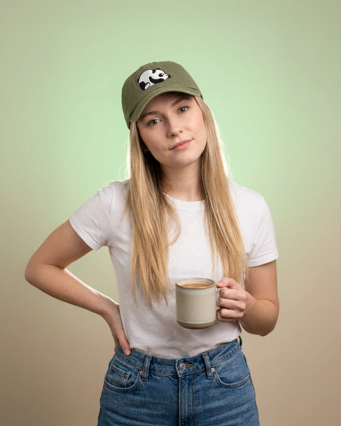 Lazy Panda Olive Dad Cap