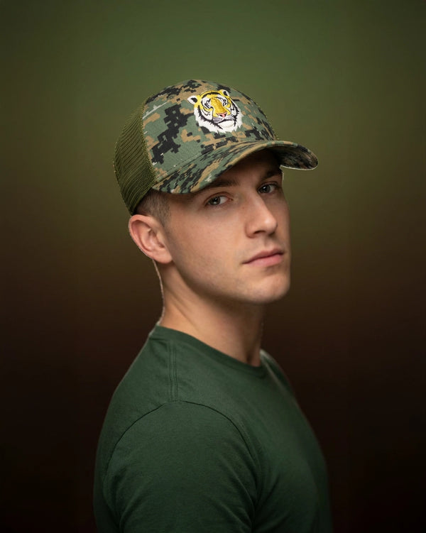 Tiger Camo Green Trucker Cap