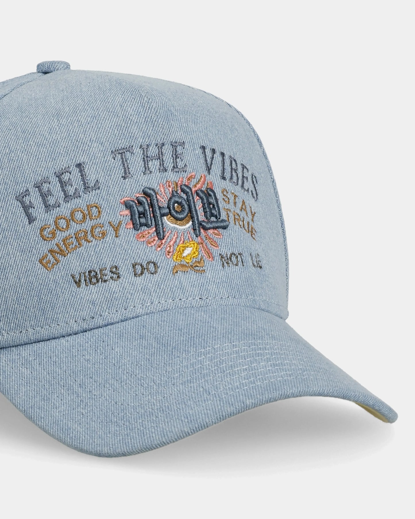 Feel the Vibes Denim Cap