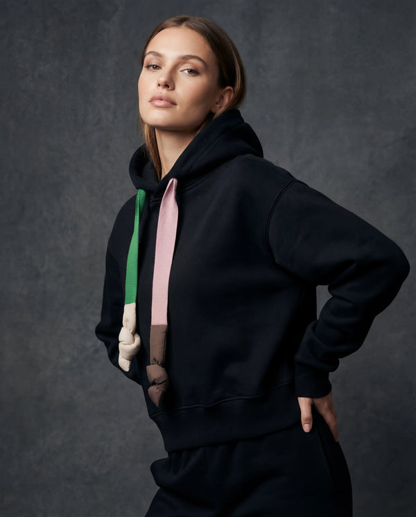 Petal Knot Women’s Hoodie - Black
