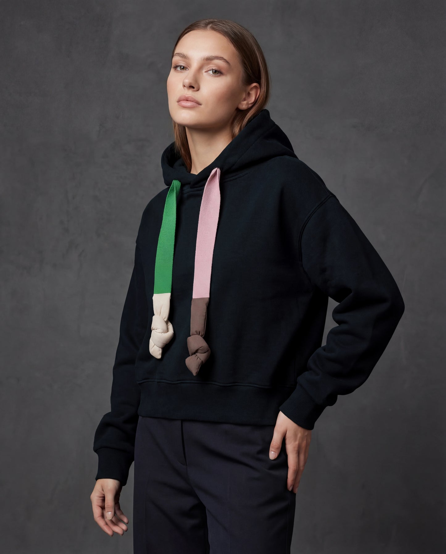 Petal Knot Women’s Hoodie - Black