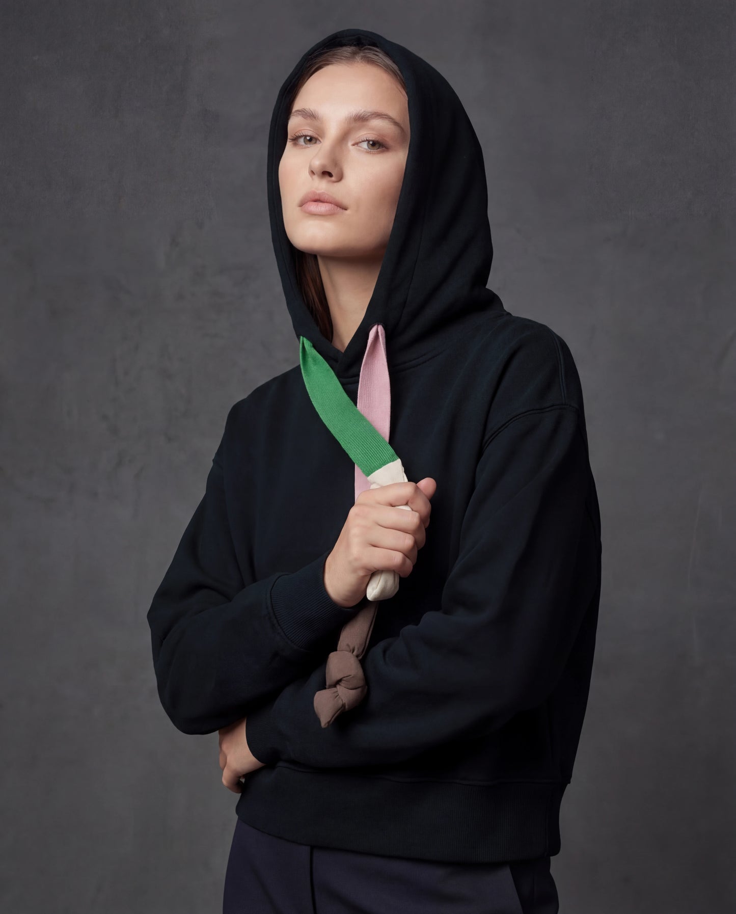 Petal Knot Women’s Hoodie - Black