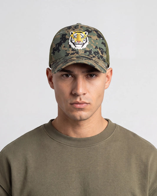 Tiger Camo Green Trucker Cap
