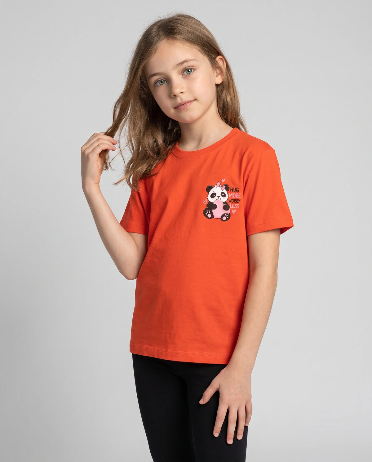 Hug More Worry Less Kids' T-Shirt - Orange