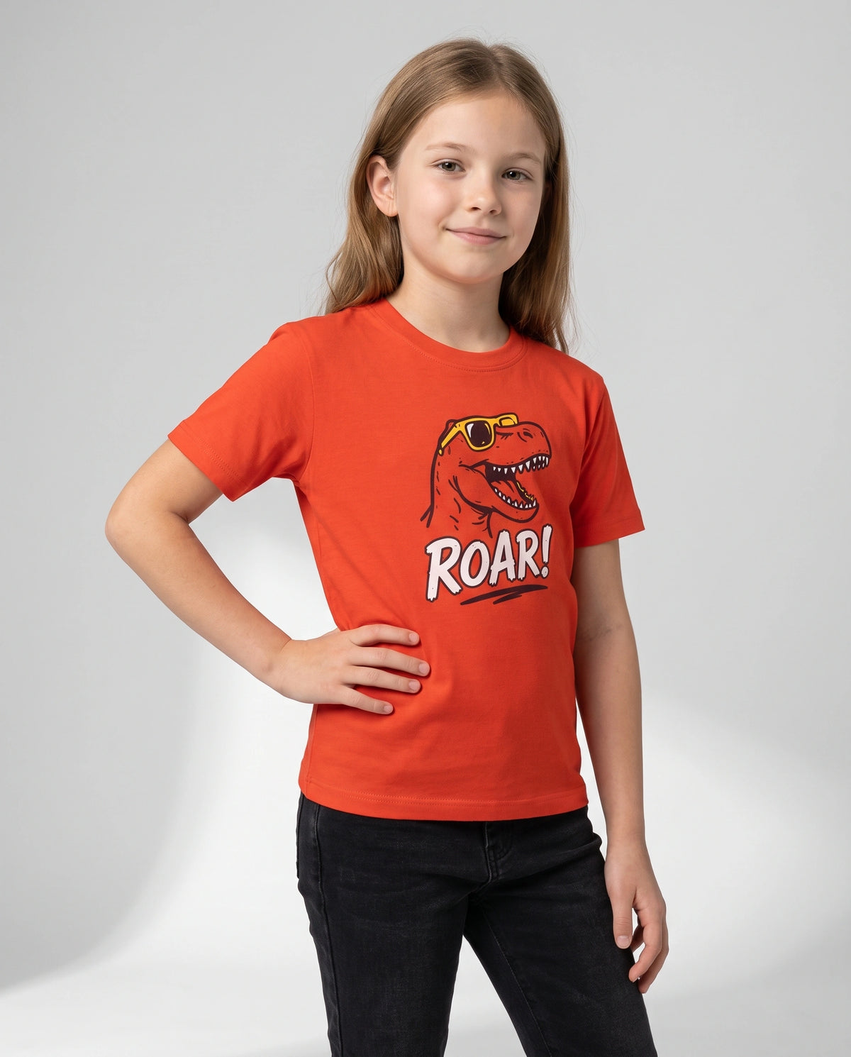 Dino Roar Kids' T-Shirt - Orange