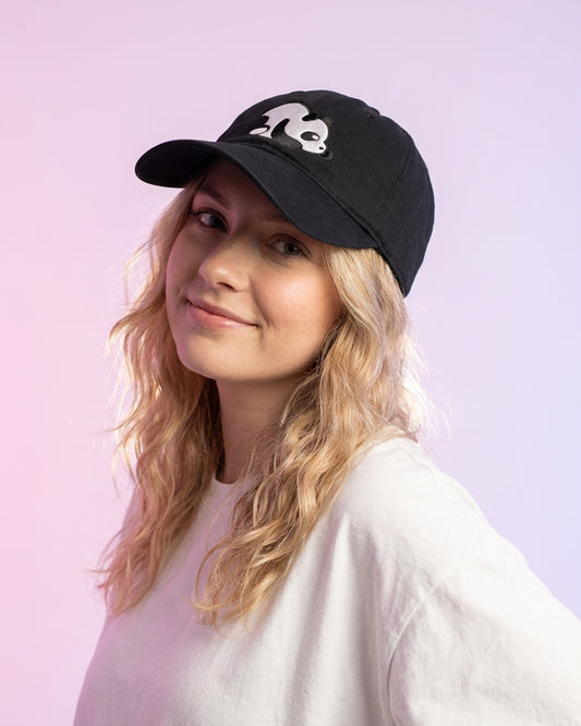 Lazy Panda Black Dad Cap
