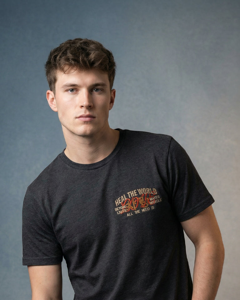 Heal the World Embroidered Men’s T-shirt